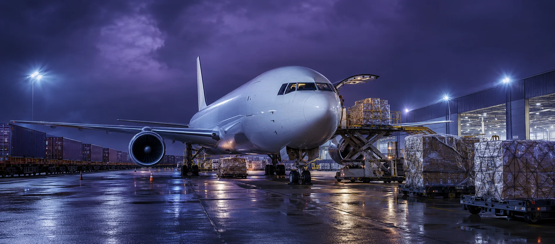 Avion cargo pe pistă, transport aerian internațional