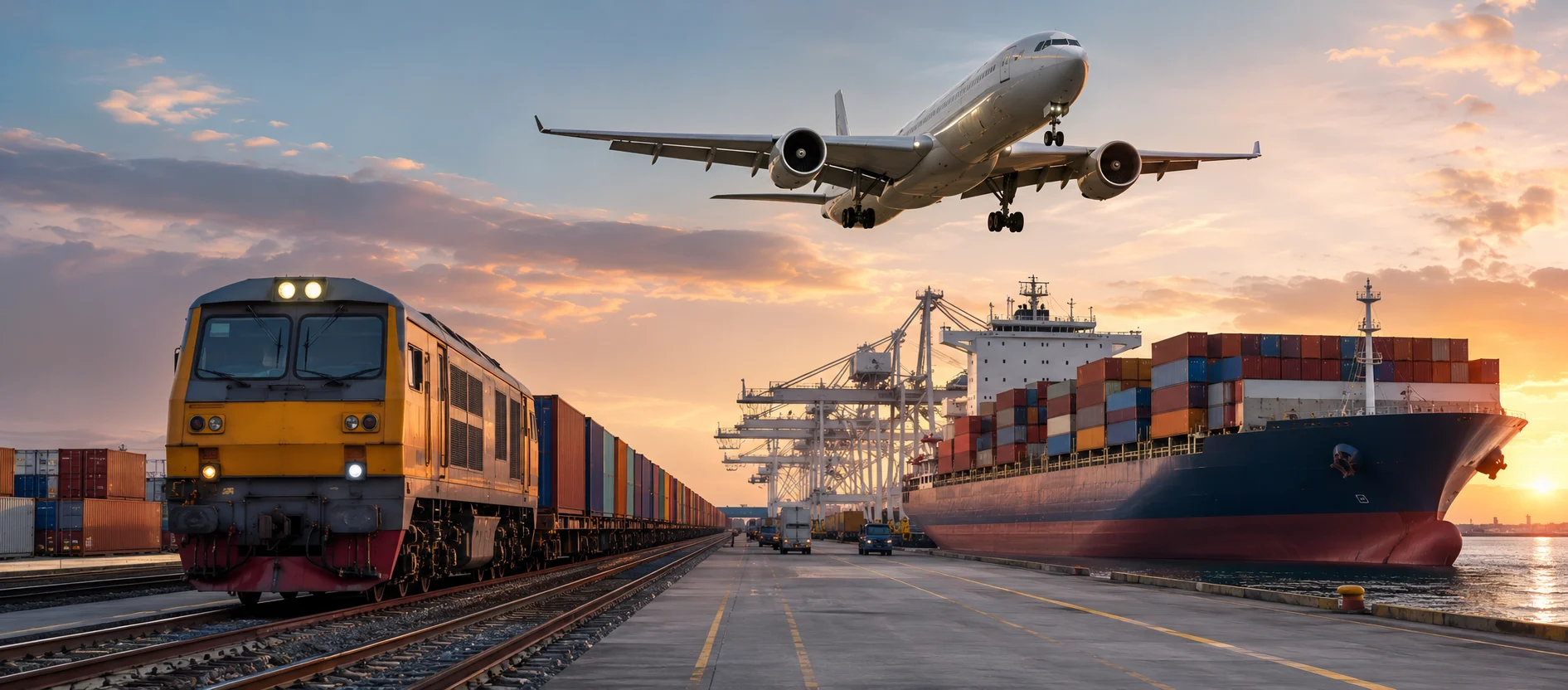 Transport aerian, feroviar și maritim coordonat