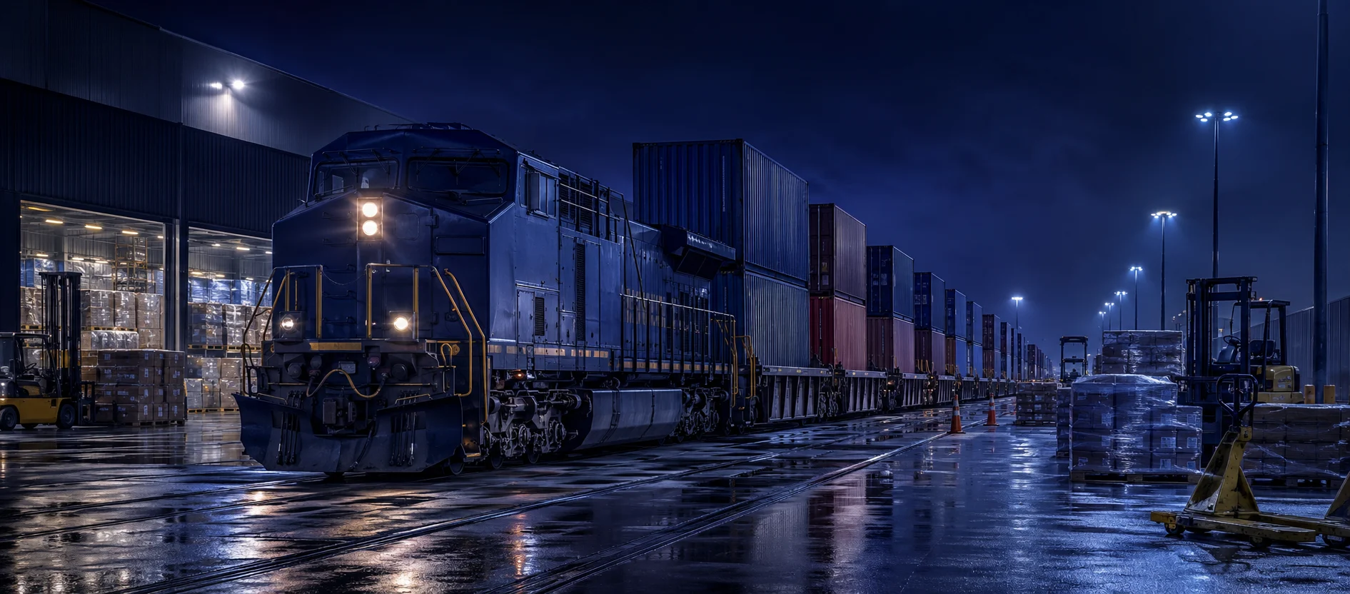 Tren cargo cu containere pentru transport feroviar China–România